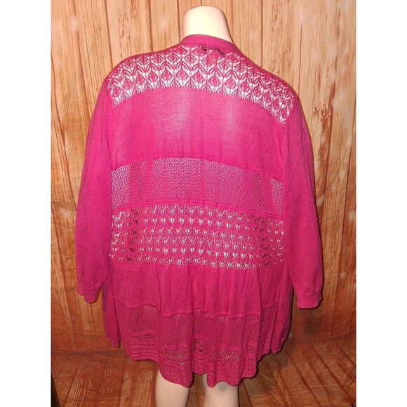 CJ Banks Pink 3/4 Sleeve Wrap Sz 1X - Picture 2 of 2